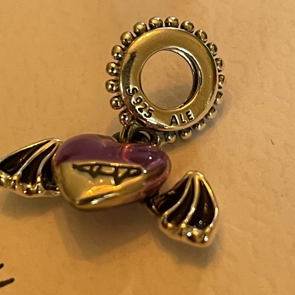 New Authentic Pandora Vampire Bat dangle charm sterling and enamel - Picture 6 of 7